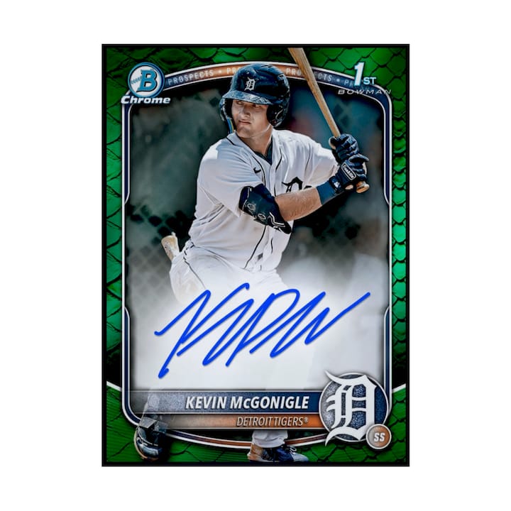 2026 Kevin McGonigle - Topps Bowman Green Chrome Prospect Signature Rookie RC Rare Redemption Card