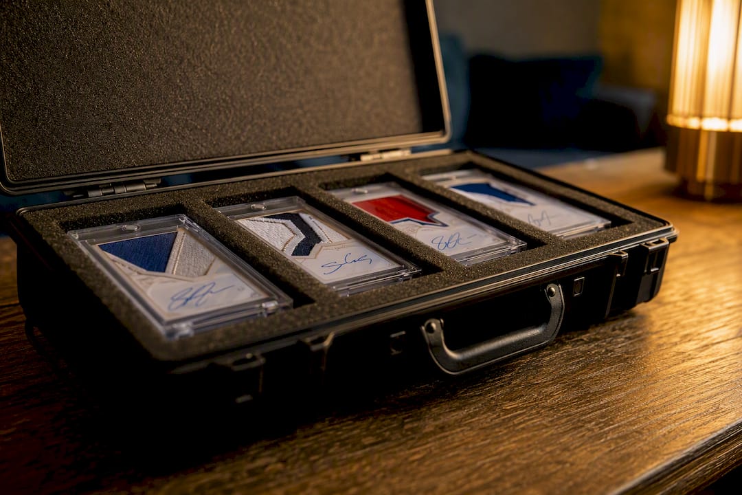Premium card case with patch autograph rookie cards