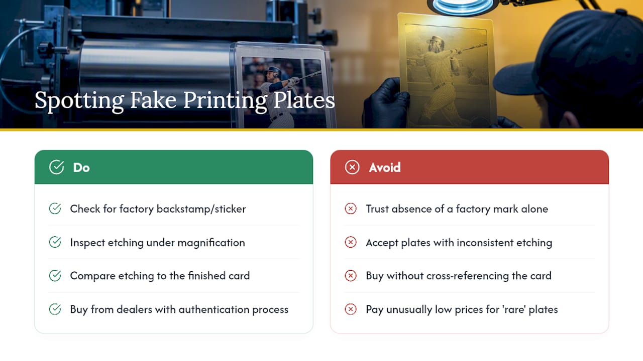 How Do You Spot a Fake or Reproduction Printing Plate? — overview diagram