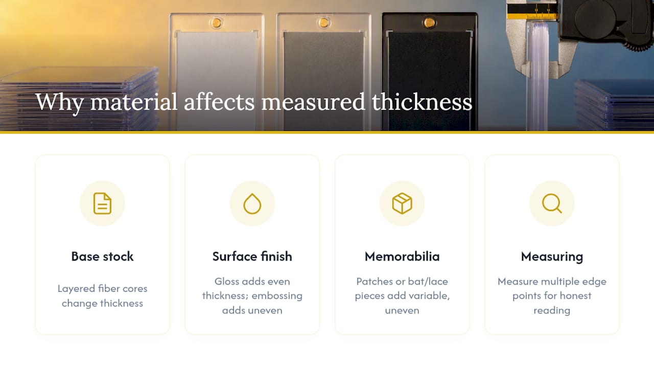 Factors that change measured patch card thickness