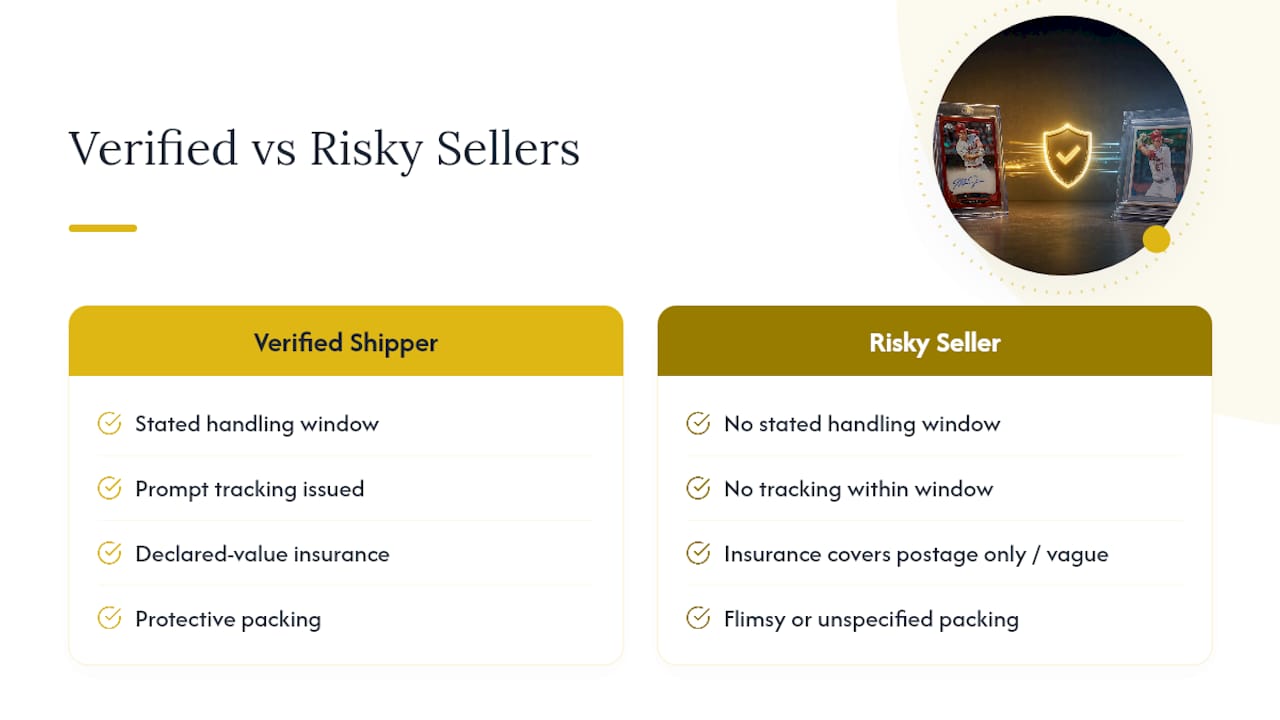 Evidence comparison for fast card sellers