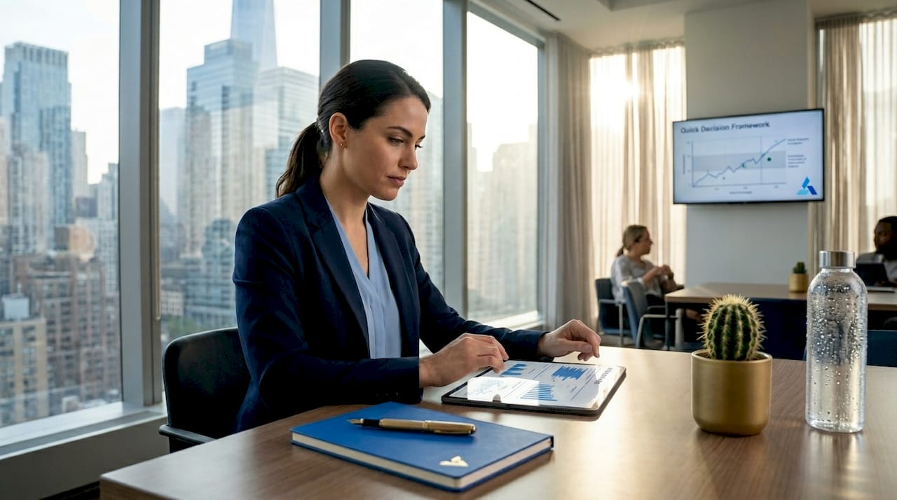 Executive using AI tools for decision making