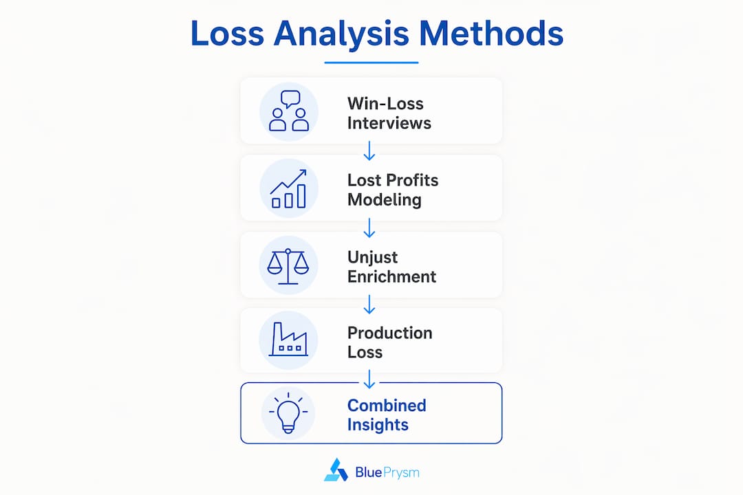 Infographic showing key loss analysis methodologies