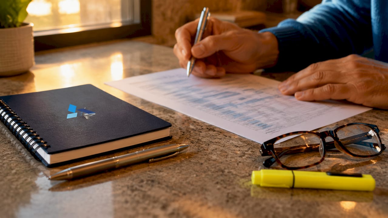 Hands preparing dataset with Blue Prysm notebook