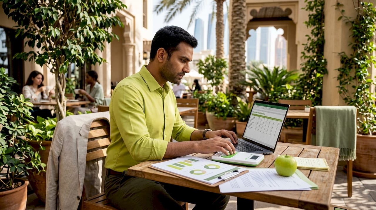 HR manager logging workplace biometric results