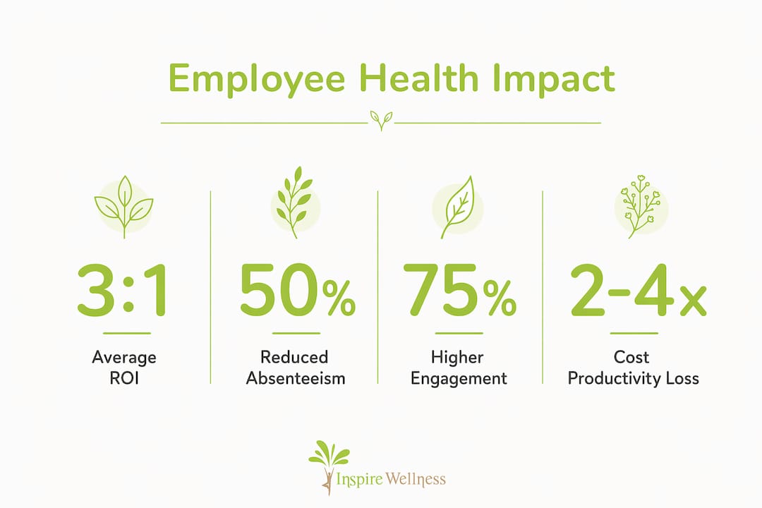 Infographic showing key statistics about employee health investment
