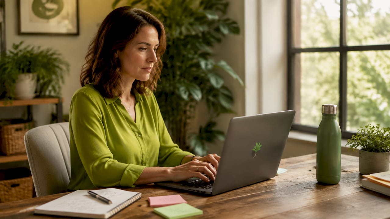 Professional woman empowered making decisions in office