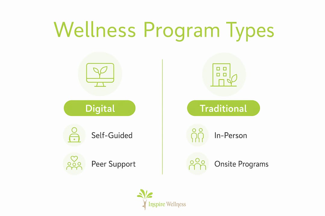 Infographic showing types of wellness programs compared