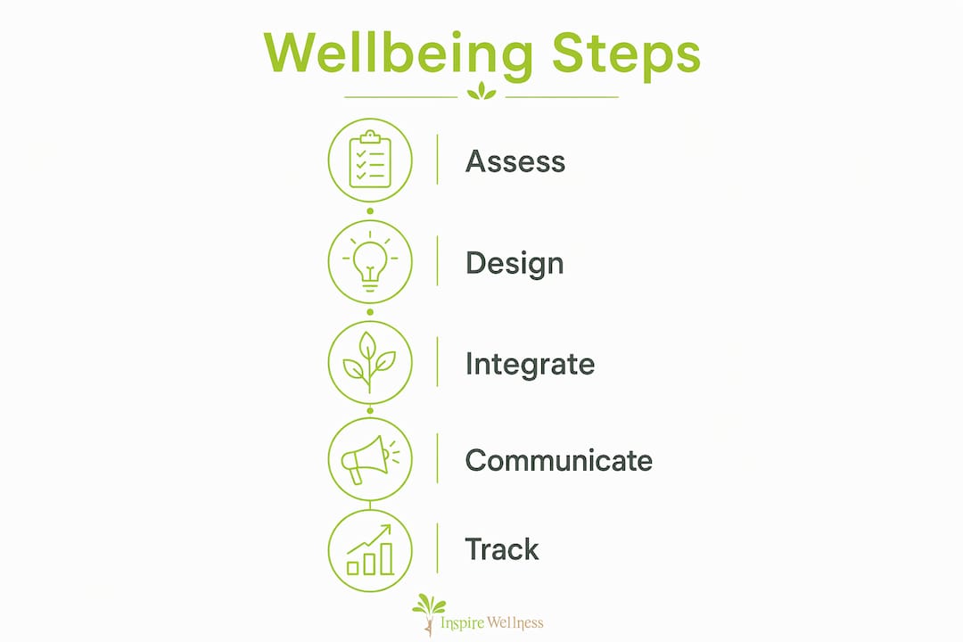 Infographic showing five key wellbeing steps