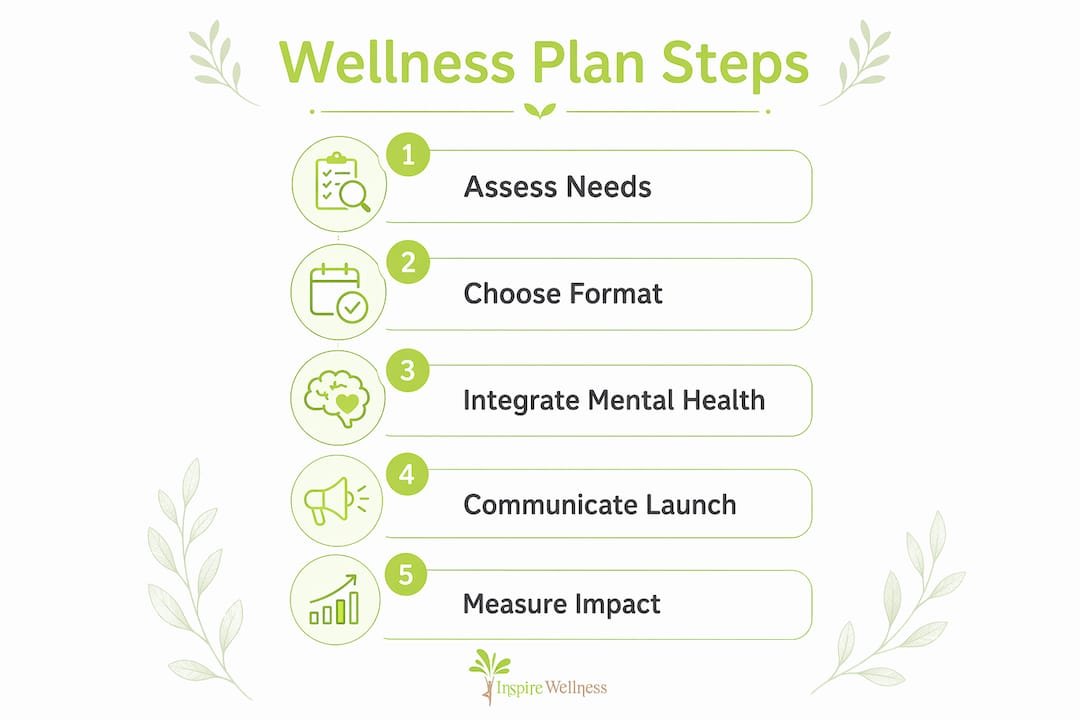 Infographic showing wellness program design steps