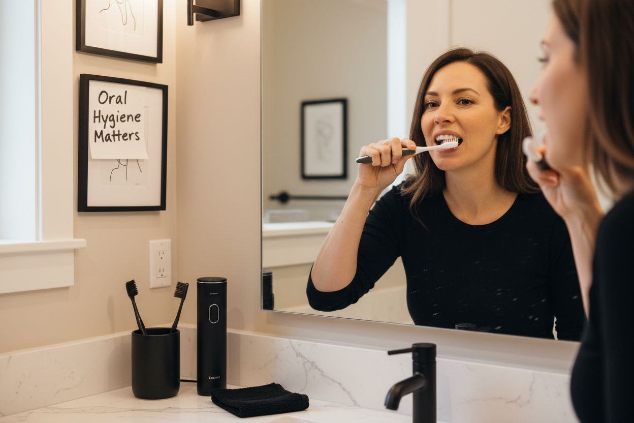 dental crown oral hygiene care image