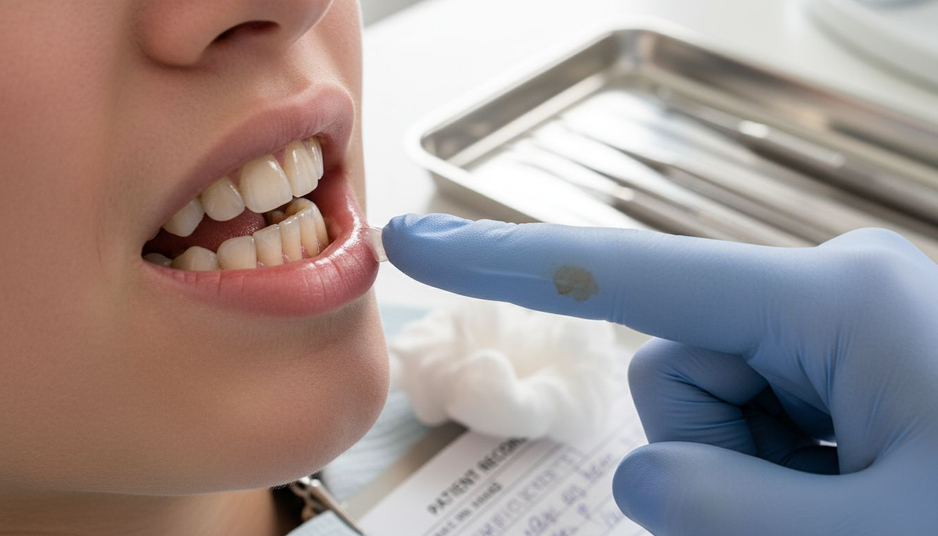 Close-up of sealant on back tooth surface