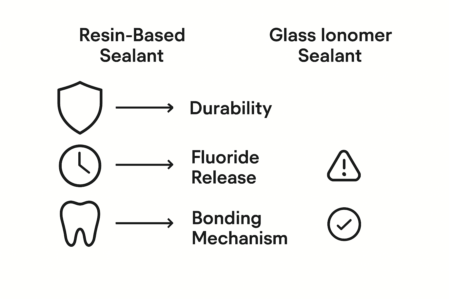 Infographic comparing sealant types and benefits