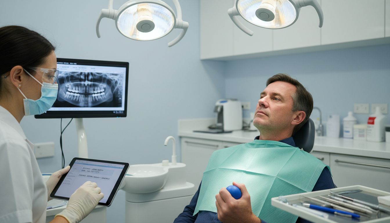 Dental implant procedure with patient comfort details