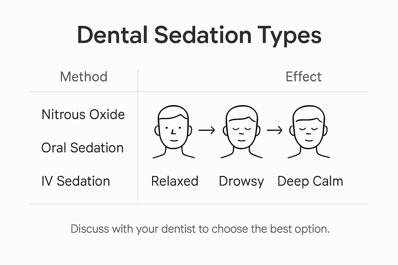 Infographic on types of dental sedation for implants