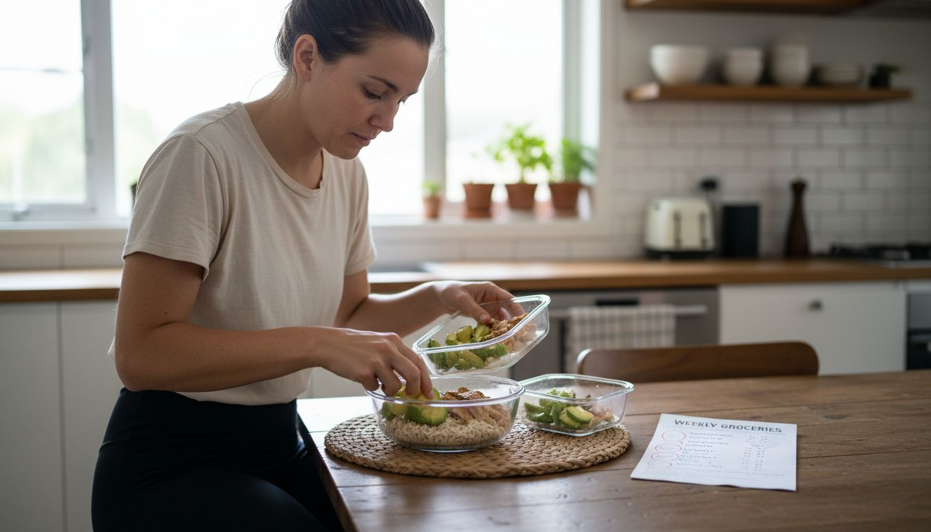 Woman prepares low glycemic index lunch options