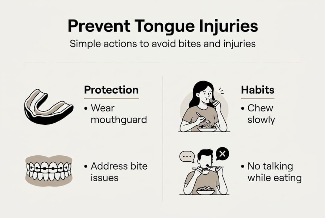 Infographic on tongue injury prevention tips