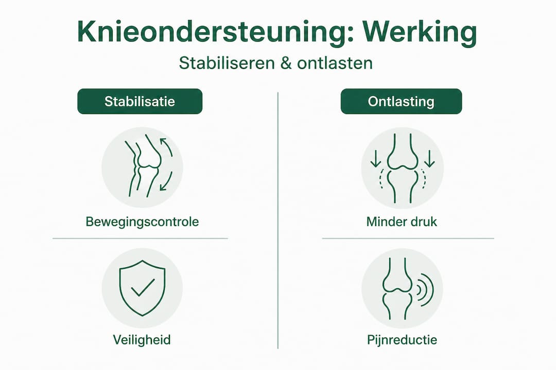Infographic: hoe een kniebrace zorgt voor extra stabiliteit en verlichting