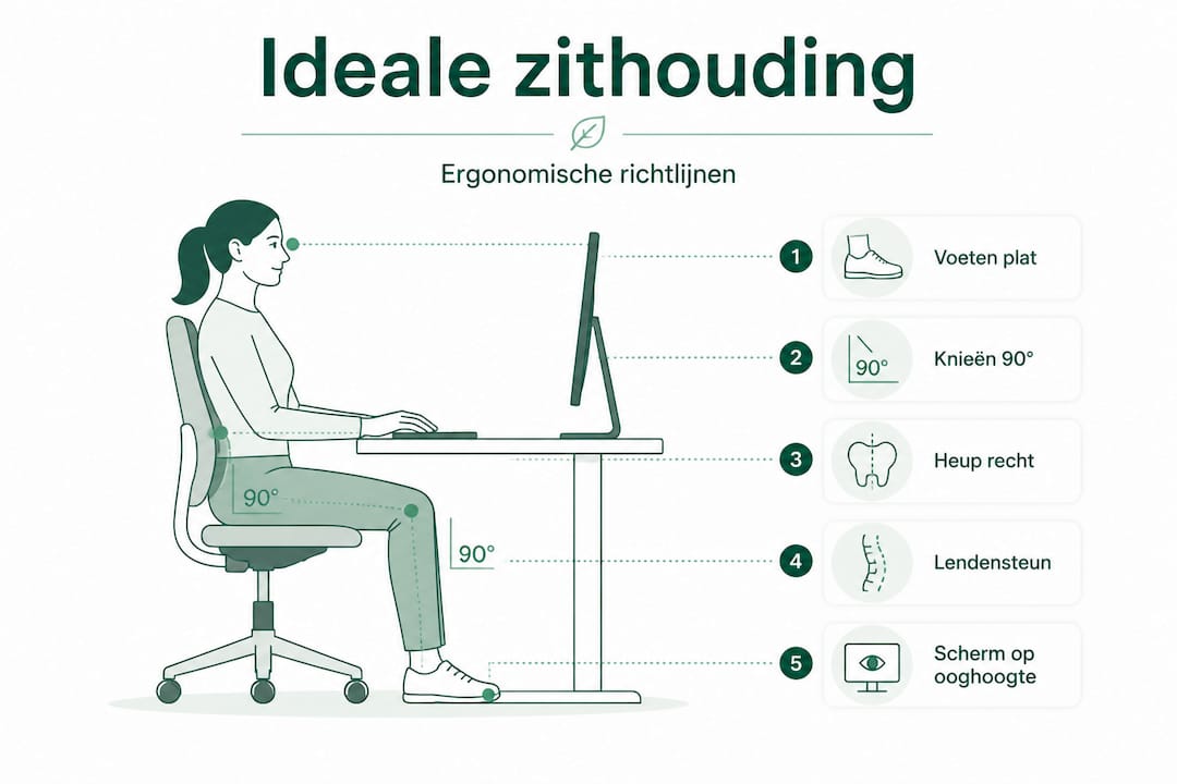 Stappenplan voor een gezonde zithouding – infographic