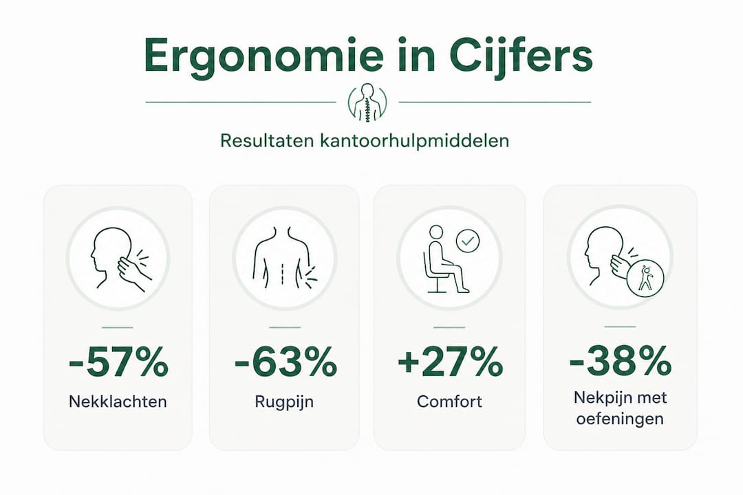 Infographic: de voordelen van een ergonomische werkplek op kantoor in cijfers