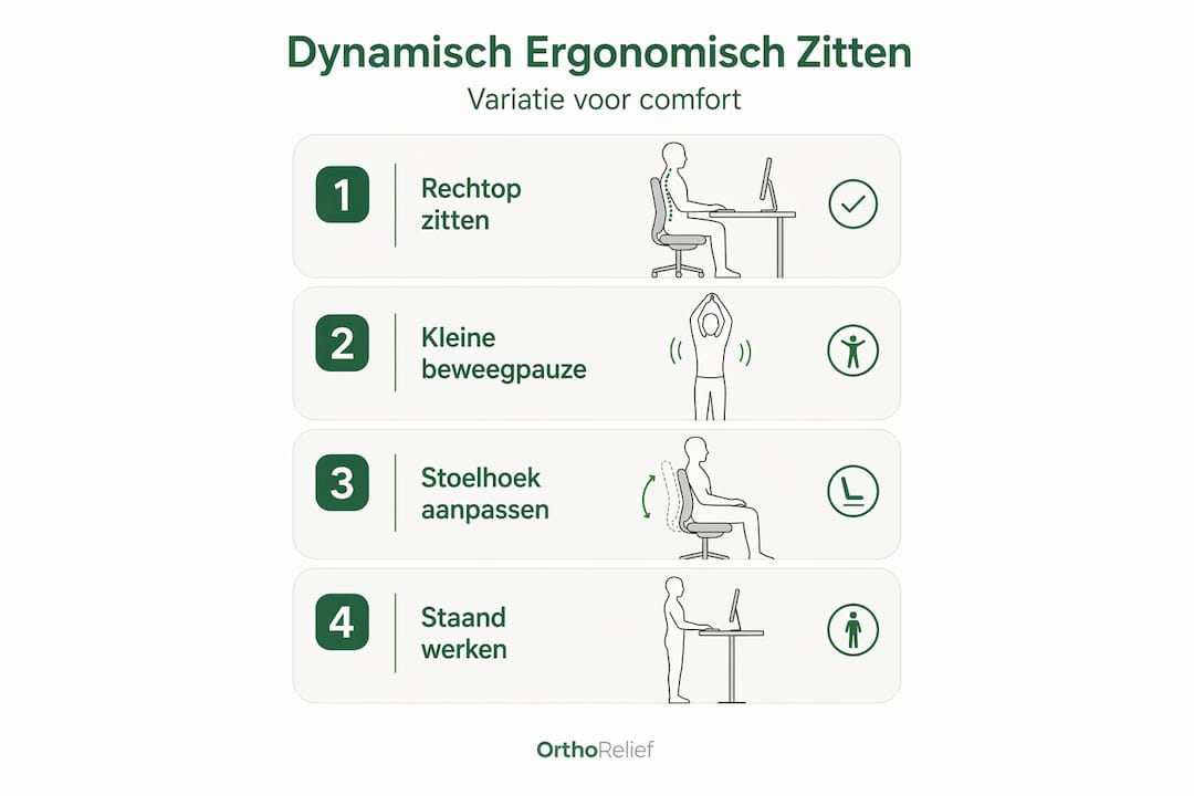 Infographic: de stappen naar dynamisch en ergonomisch zitten