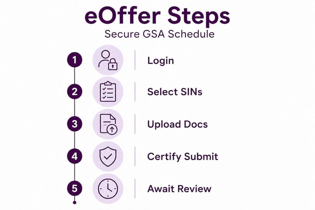 Infographic detailing GSA eOffer process steps
