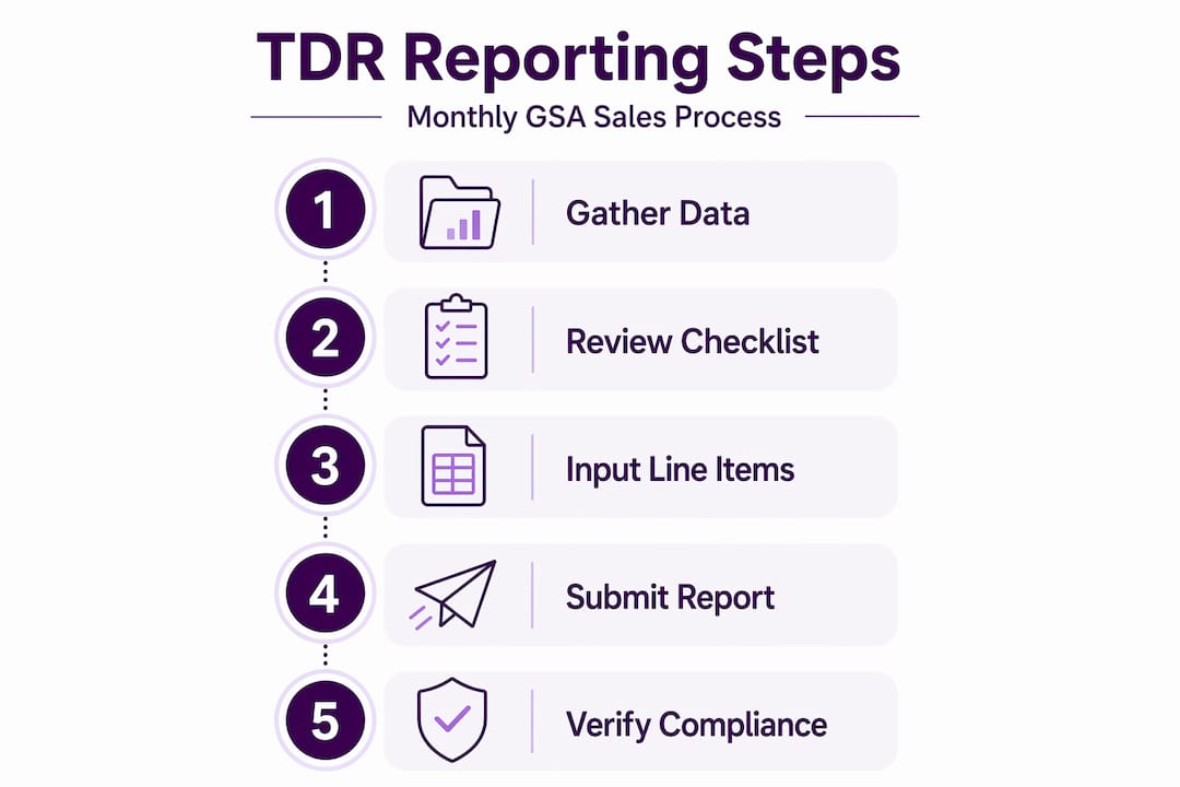 Infographic showing TDR sales reporting steps