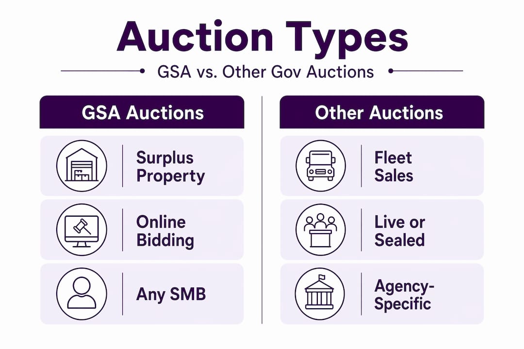 Infographic comparing GSA vs other auction types
