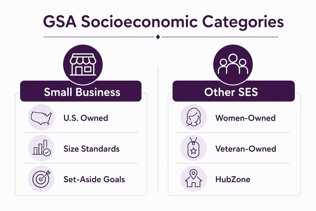 Infographic comparing GSA socioeconomic categories