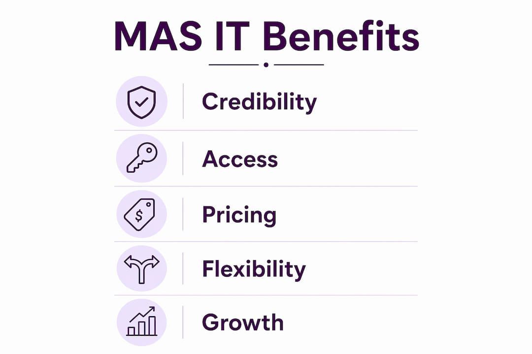Infographic showing key benefits of MAS IT contract