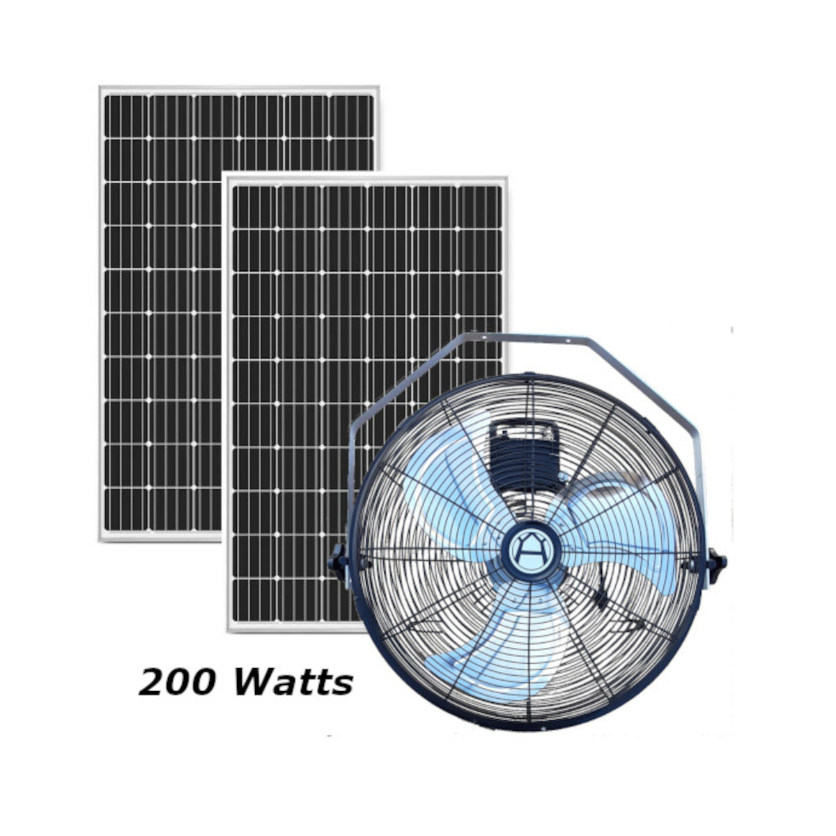 200W Solar Hanging Fan Kit With Battery Backup