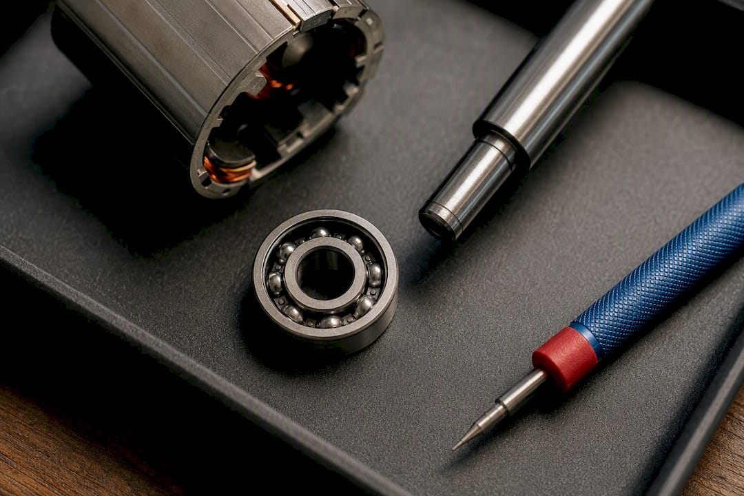 Sealed bearing beside brushless motor shaft