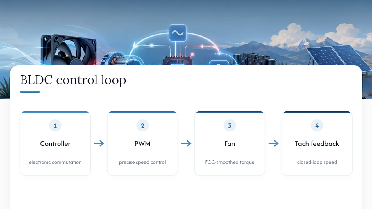 BLDC control and feedback process diagram