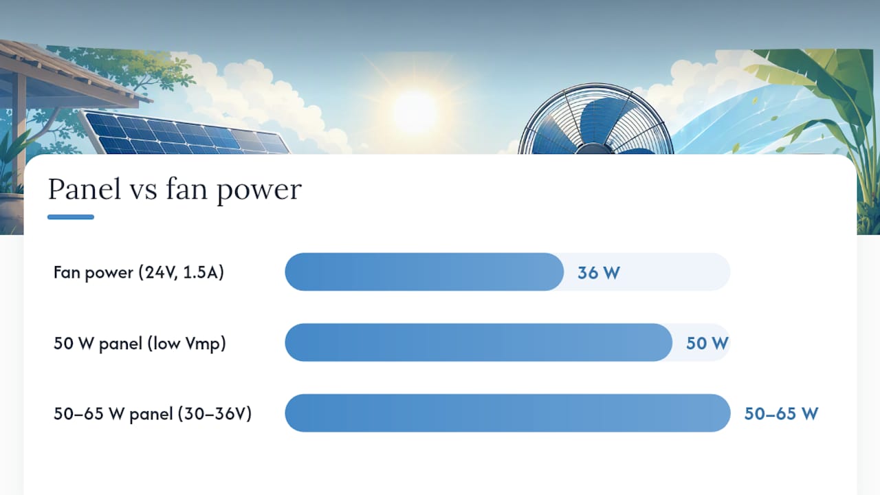 How Do You Size a Solar Panel for a DC Fan? — overview diagram