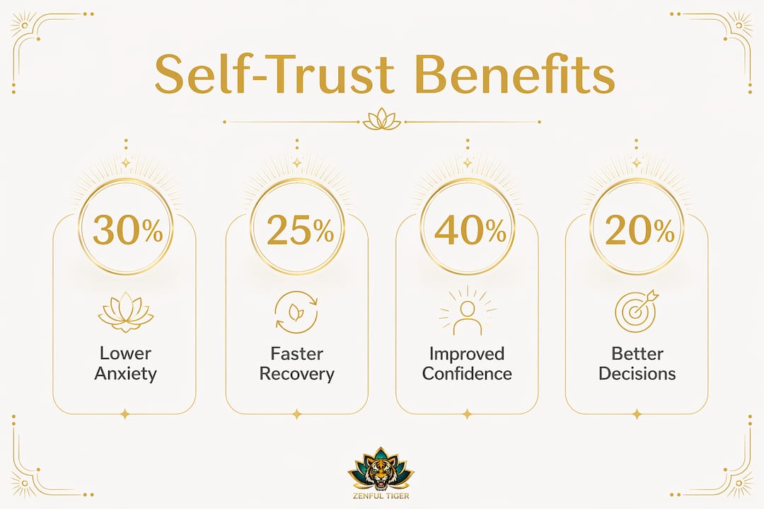 Infographic showing key benefits of self-trust