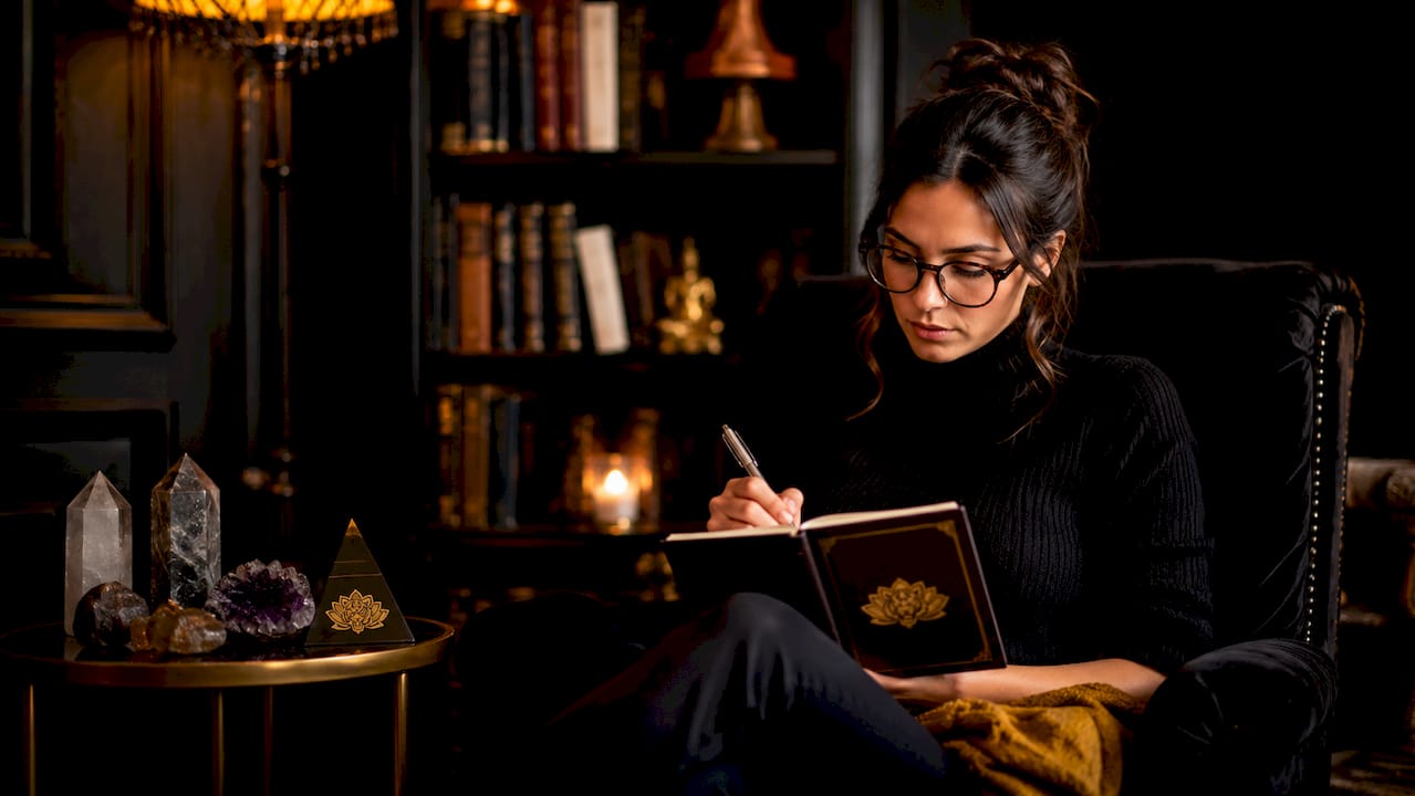 Woman reviewing personal boundary notes