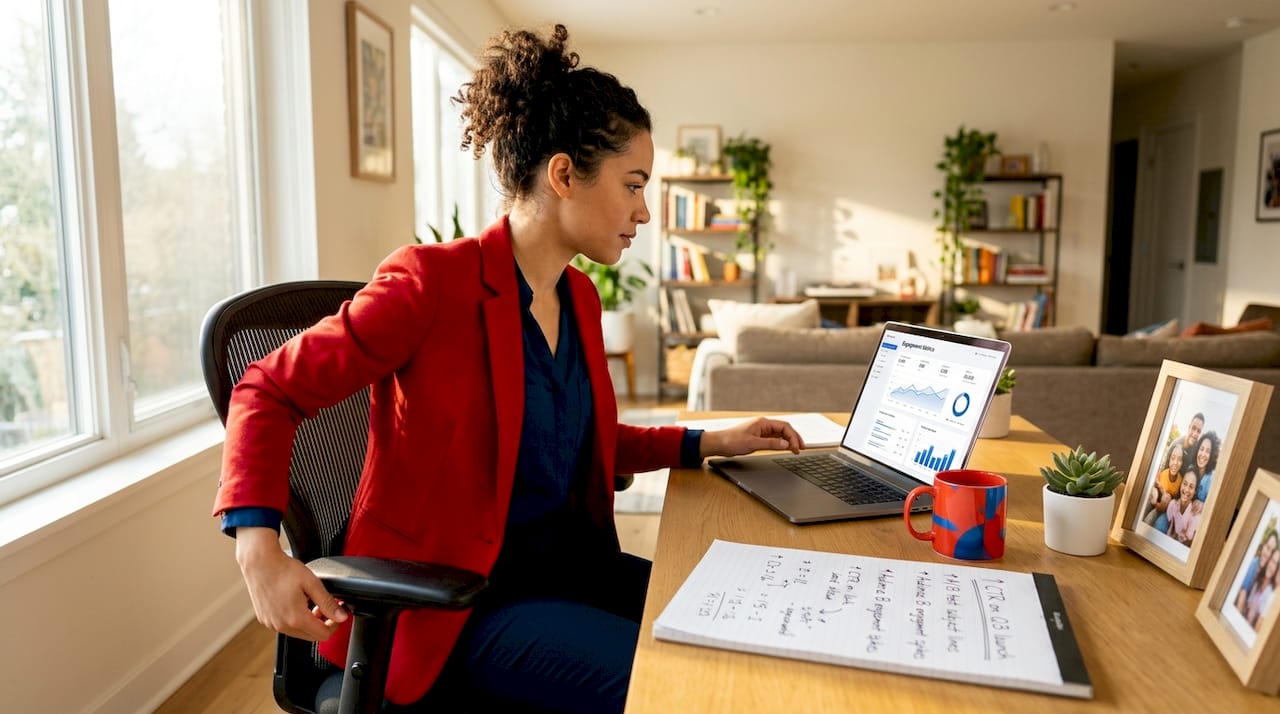 Marketer analyzing campaign relationship dashboard