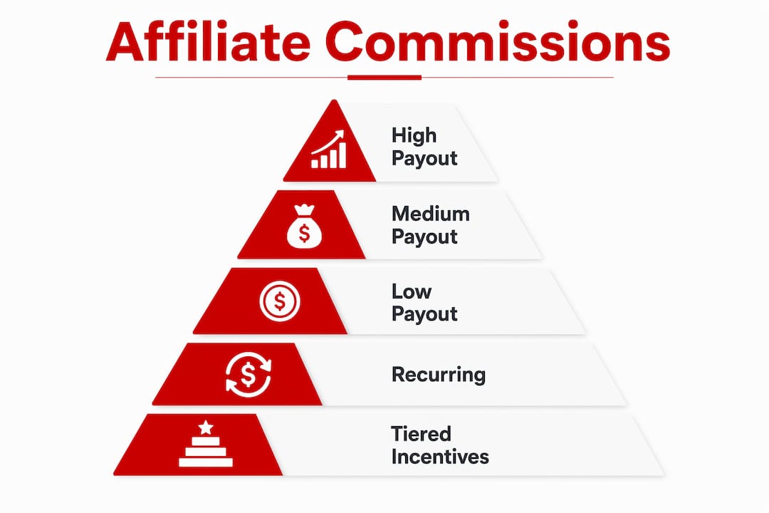 Infographic ranking affiliate commission categories
