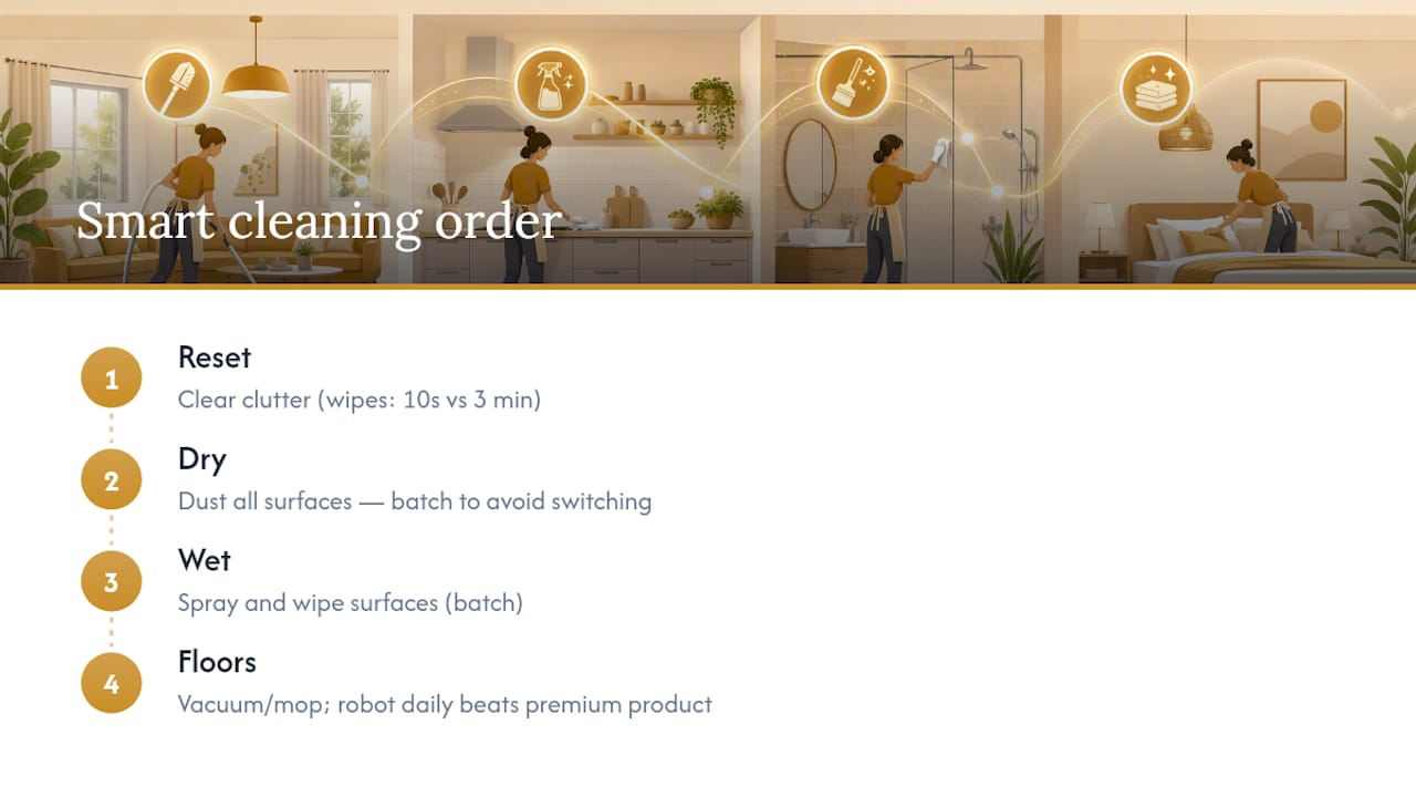 The habit most cleaning guides get wrong — overview diagram
