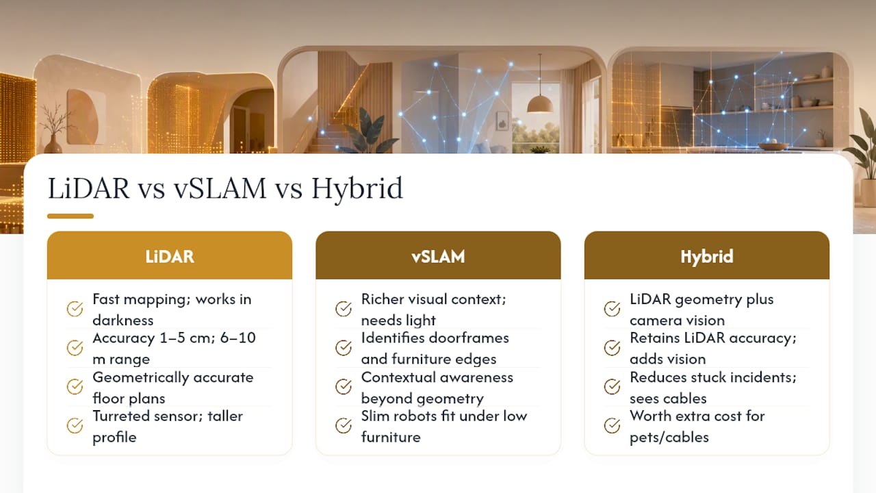 LiDAR vs. vSLAM: which navigation is better for your home? — overview diagram