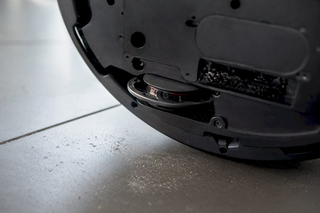 Close-up of robot vacuum LiDAR sensor