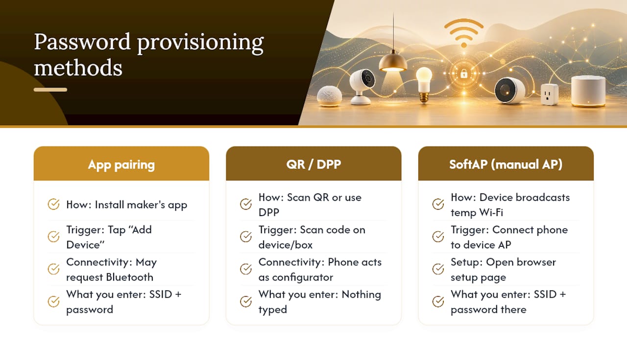 Overview of smart device WiFi setup methods