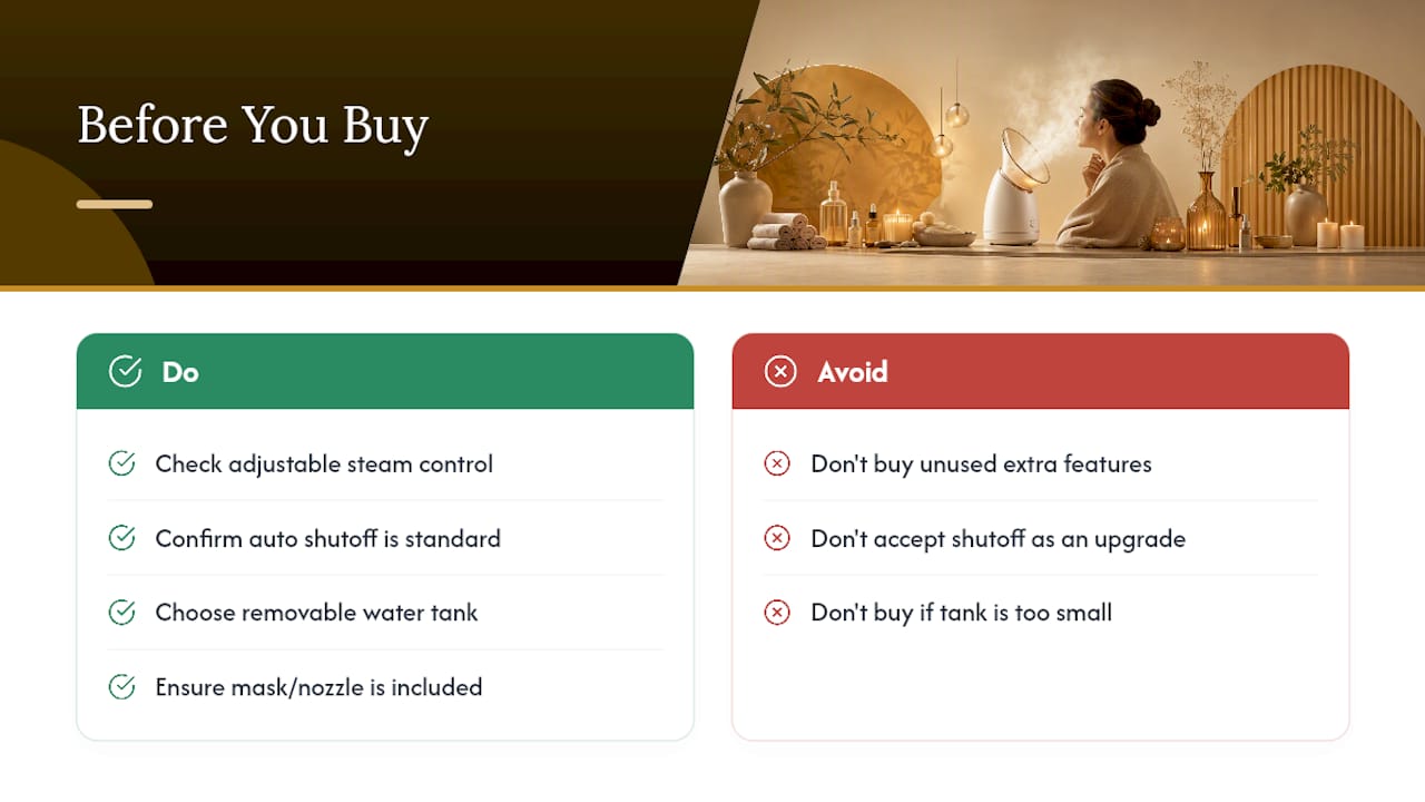 What to Look for Before You Buy a Facial Steamer — overview diagram