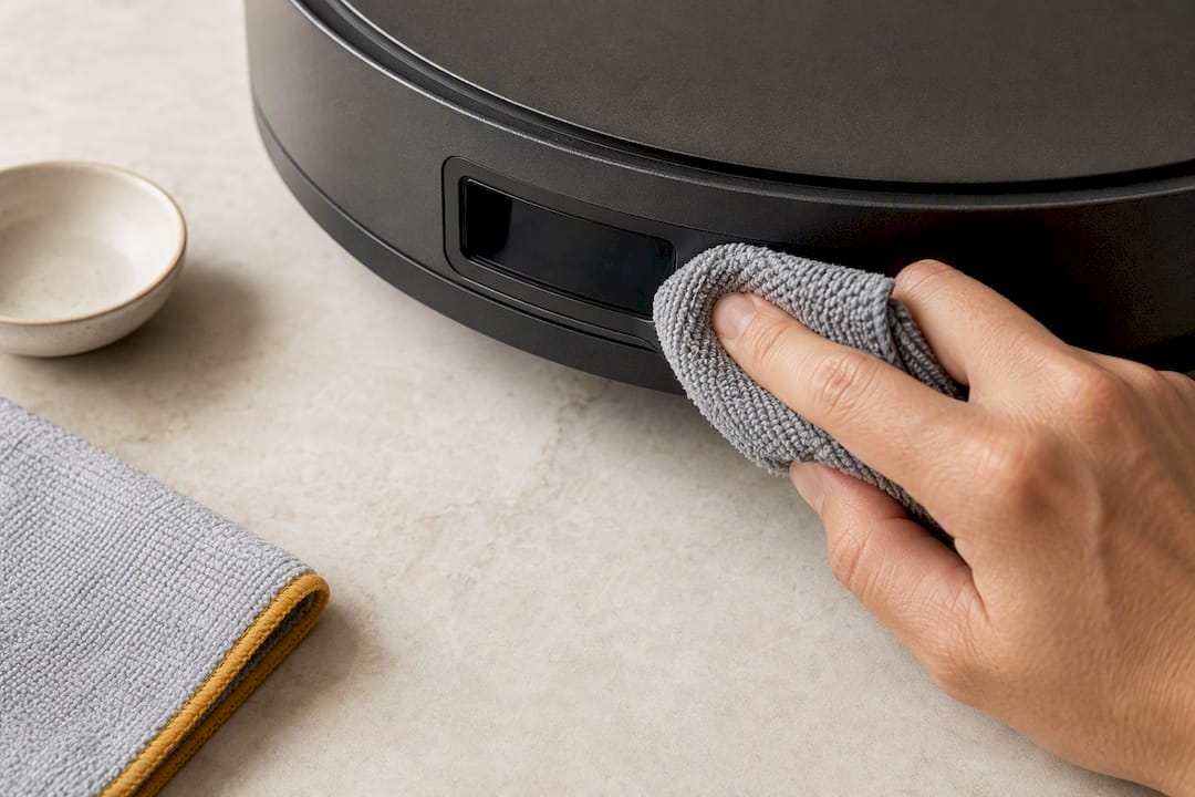 Microfiber cloth cleaning vacuum sensor