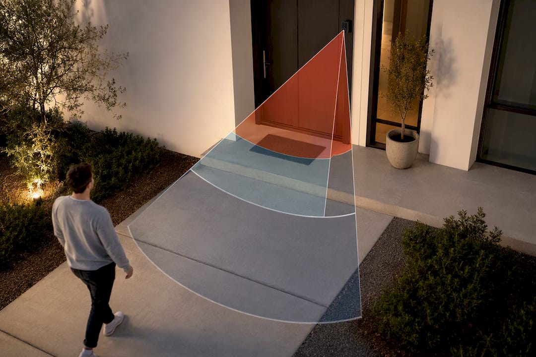 Illustrated motion detection zones at doorway