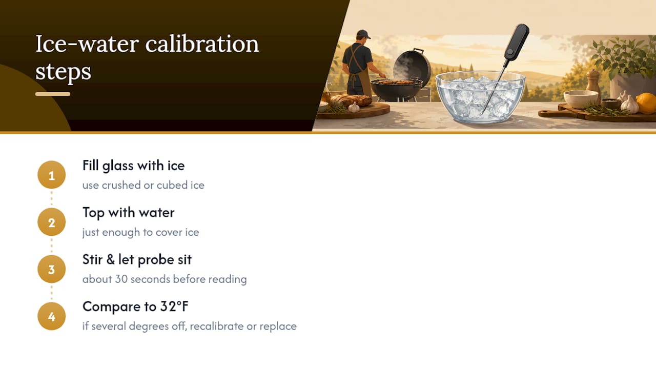 Four steps for ice-water thermometer calibration