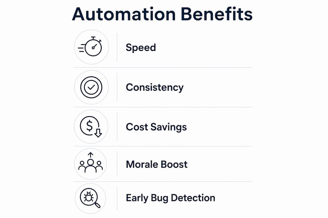 Infographic illustrating core automation benefits