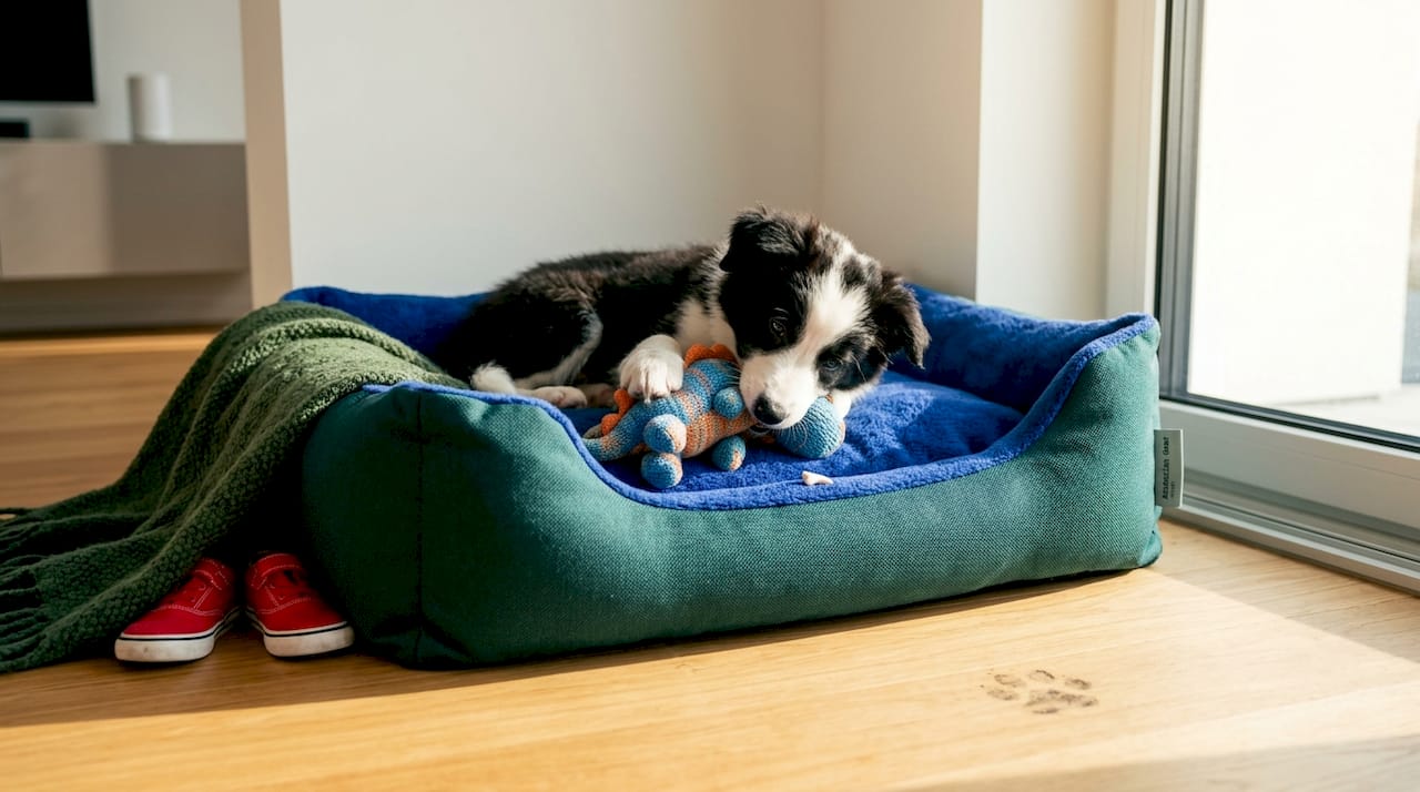 Border collie puppy losing baby tooth