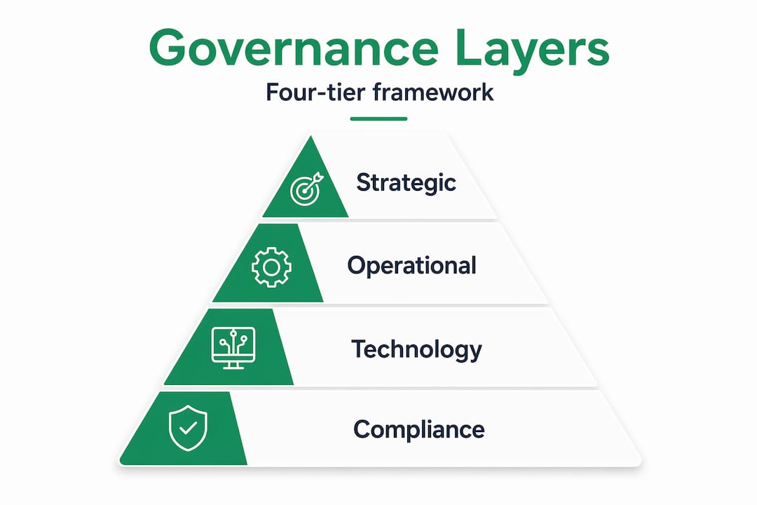 Hierarchy pyramid of four governance layers