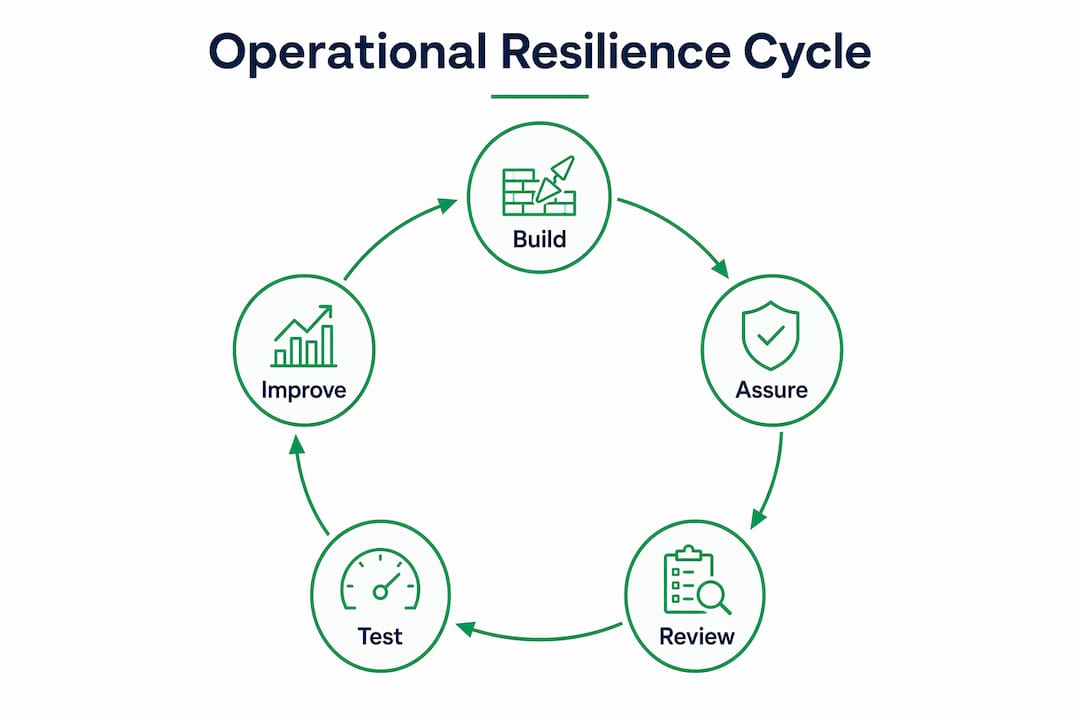 Infographic showing operational resilience cycle steps